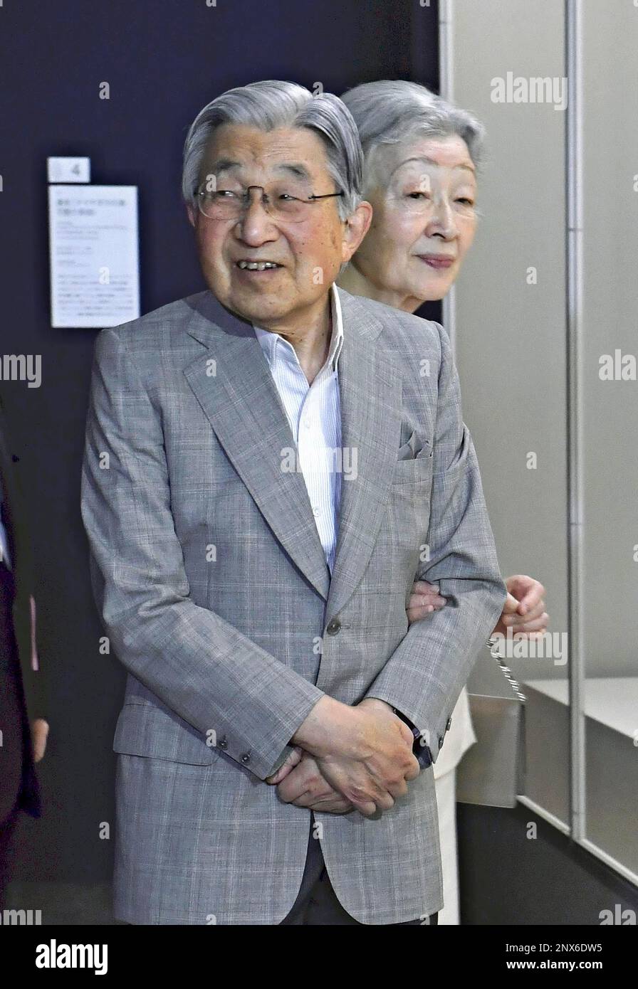 Japan s Emperor Akihito And Empress Michiko Visit An Exhibition The japan-s-emperor-akihito-and-empress-michiko-visit-an-exhibition-the