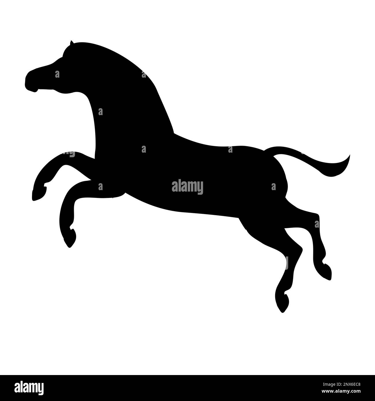Vector flat hand drawn jumping zebra silhouette isolated on white ...