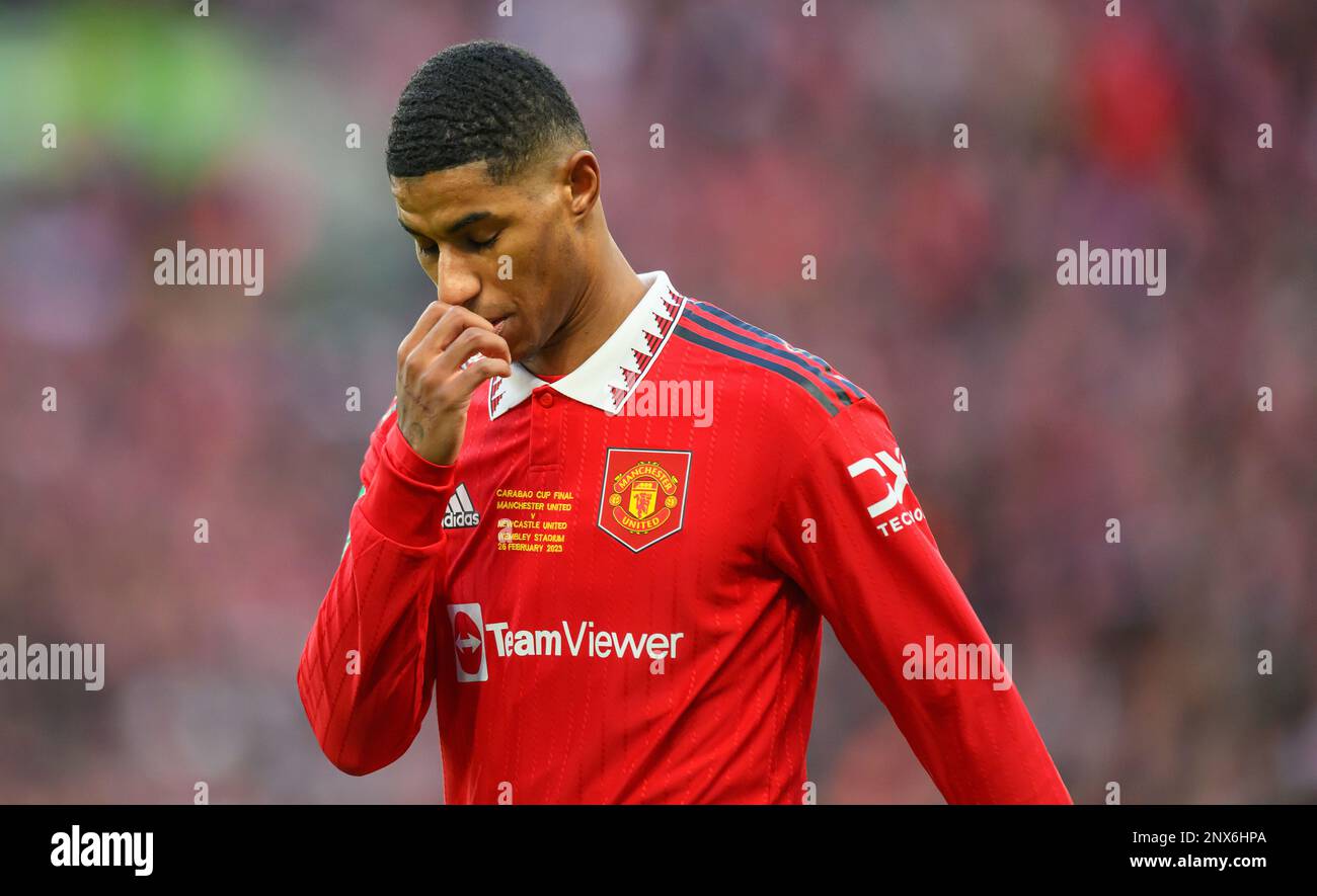 26 Feb 2023 - Manchester United v Newcastle United - Carabao Cup - Final - Wembley Stadium Manchester Uniteds Marcus Rashford during the Carabao Cup Final