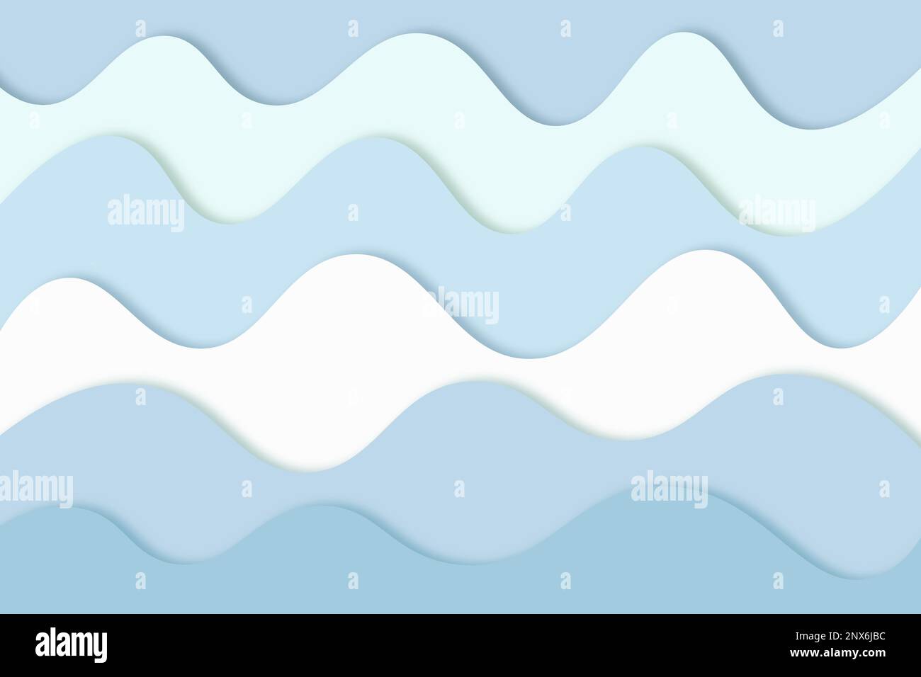 Blue background wave paper art design. Vector paper cut illustration ...