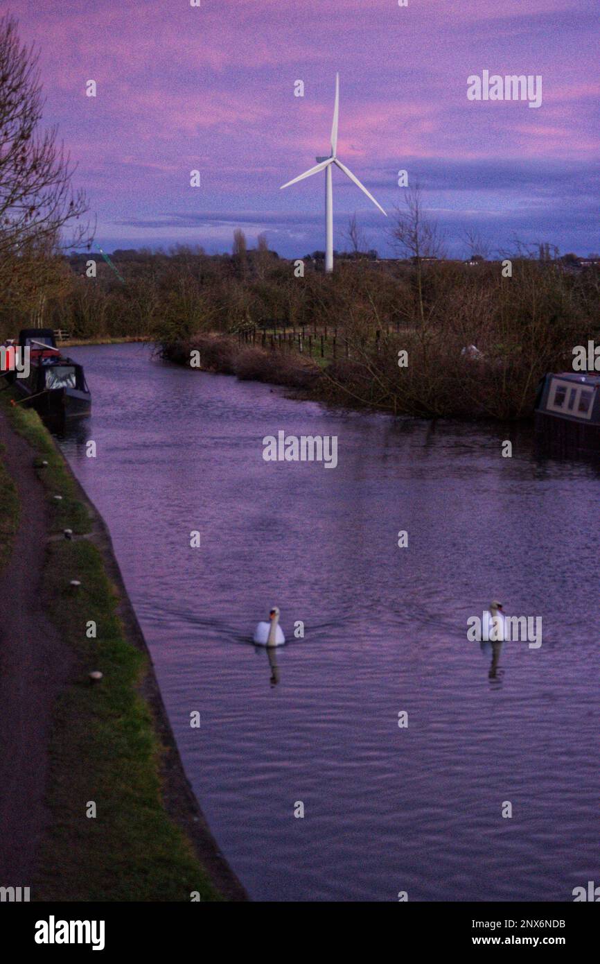 A purple portrait of The Erewash Canal Stock Photo Alamy