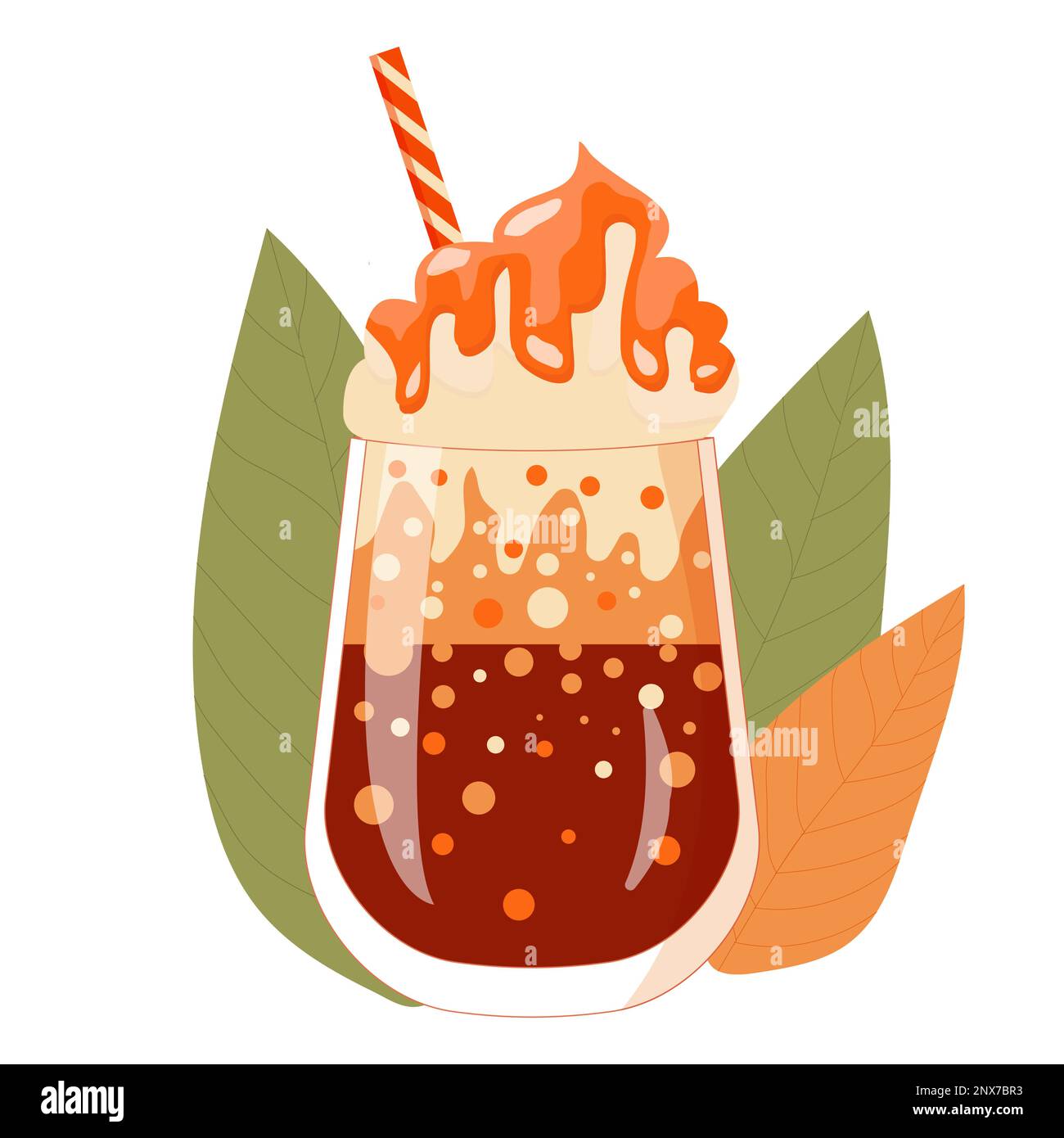 Pumpkin spice latte, Autumn food and drinks. Vector illustration Stock ...