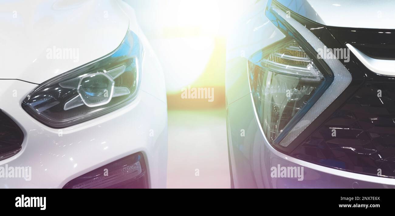 New cars in a car dealership for sale Stock Photo Alamy