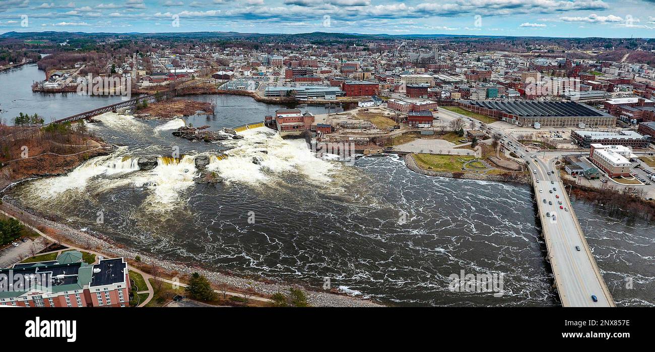 Great Falls on the Androscoggin River between Lewiston, rear, and