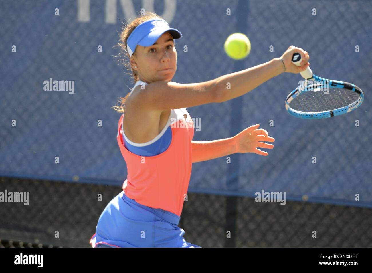 April 26, 2018 - Charlottesville, Virginia, United States - IRINA MARIA BARA  of Romania in her first round match in the Boyd Tinsley Clay Court Classic  tennis tournament in Charlottesville Virginia. (Credit