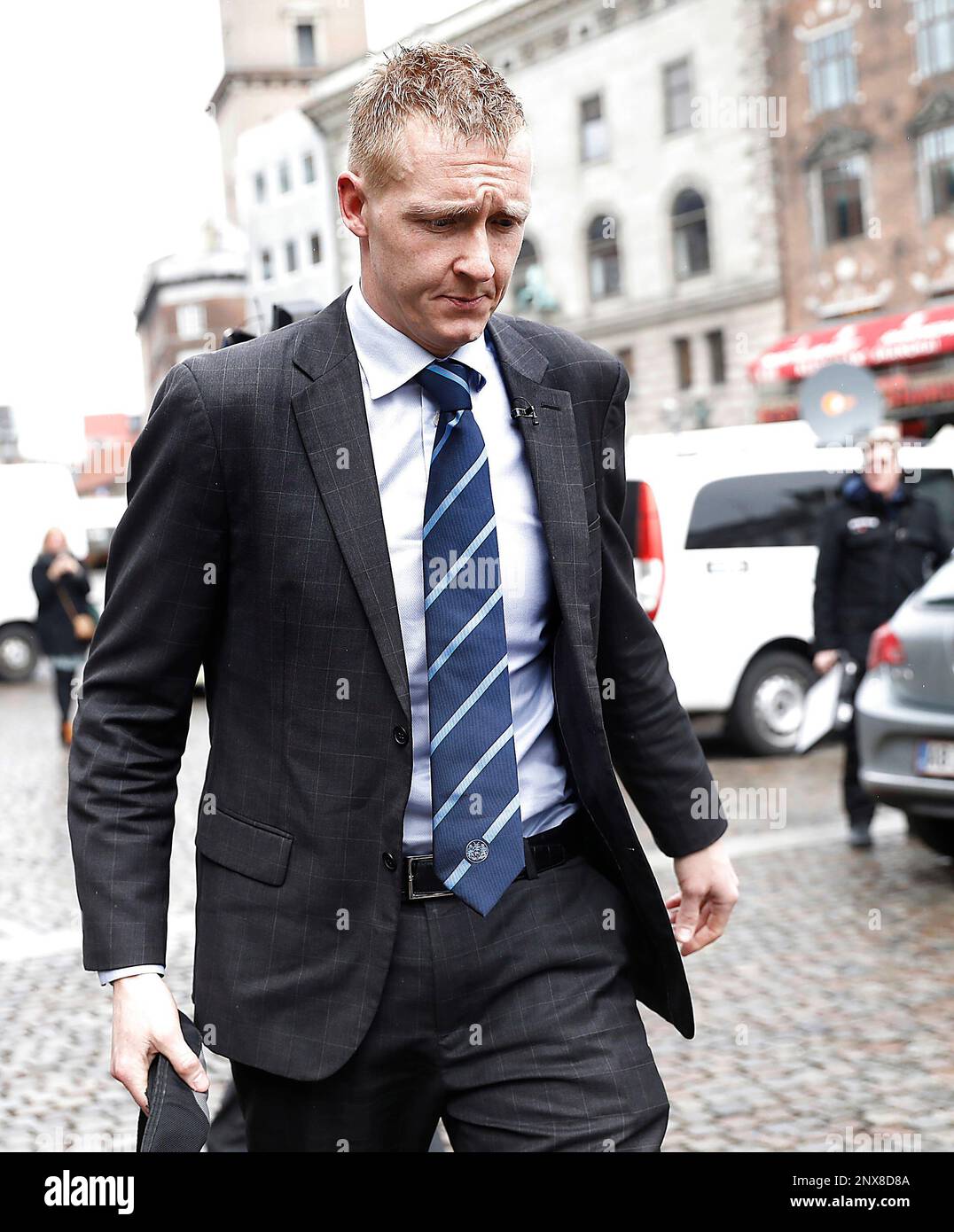 Prosecutor Jakob BuchJepsen arrives at the courthouse for the verdict