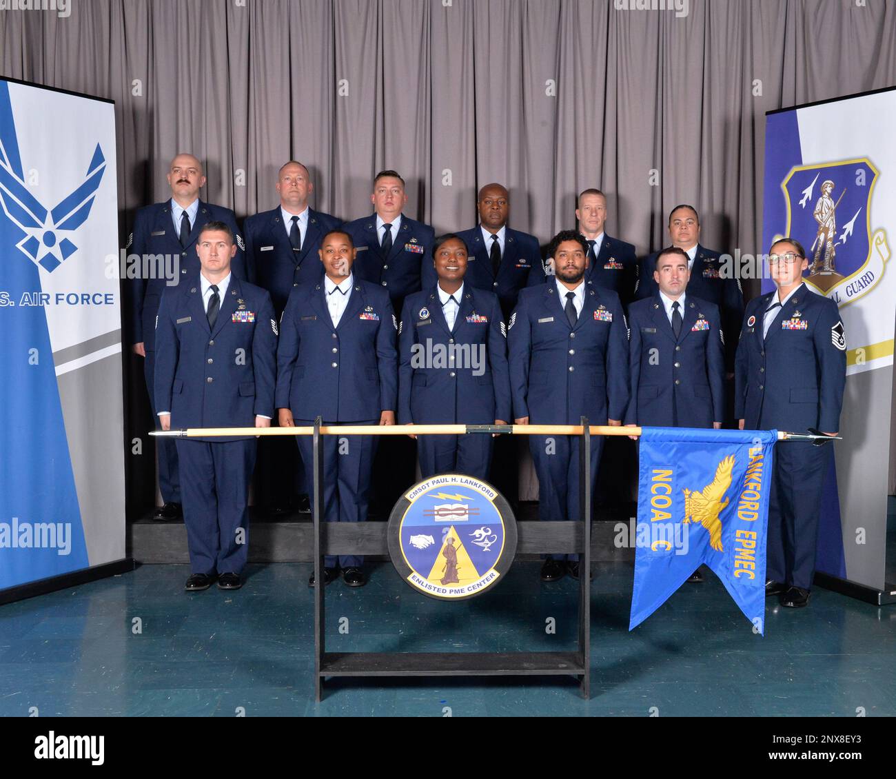 United States Air Force ALS Class 232 and NCO Academy Class 232 pose