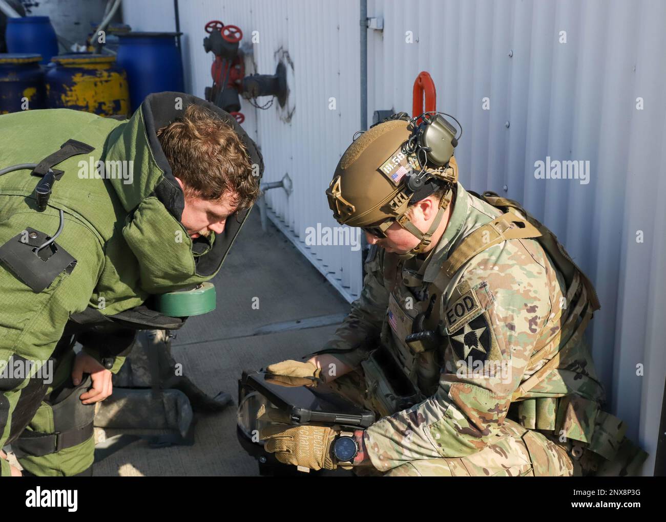 Soldiers with the 718th Ordnance Company, 23rd CBRN Battalion, 2nd ...