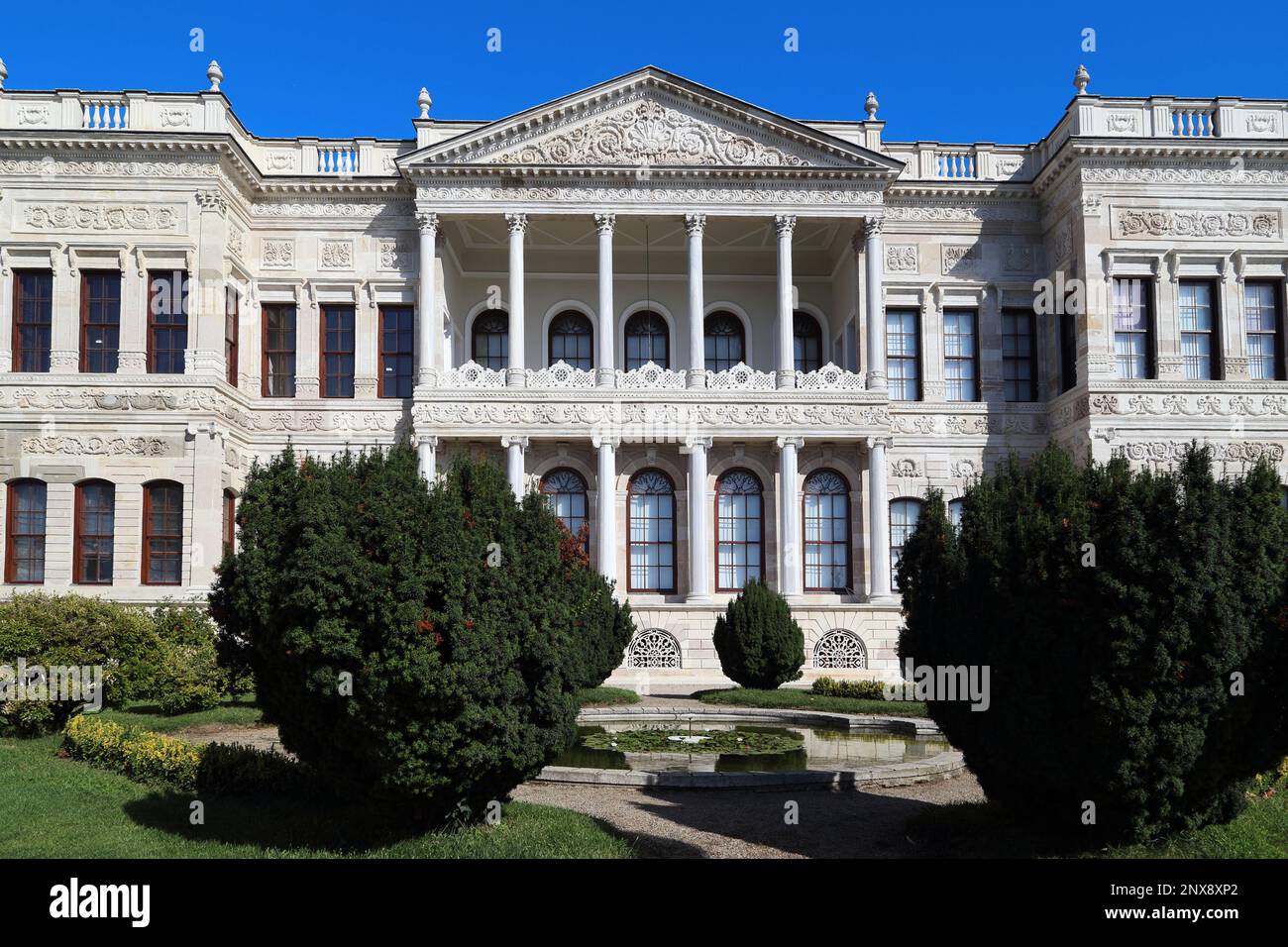ISTANBUL, TURKEY - SEPTEMBER 13, 2017: This building is the National Museum of Palace Painting, built in the Ottoman Baroque style. Stock Photo