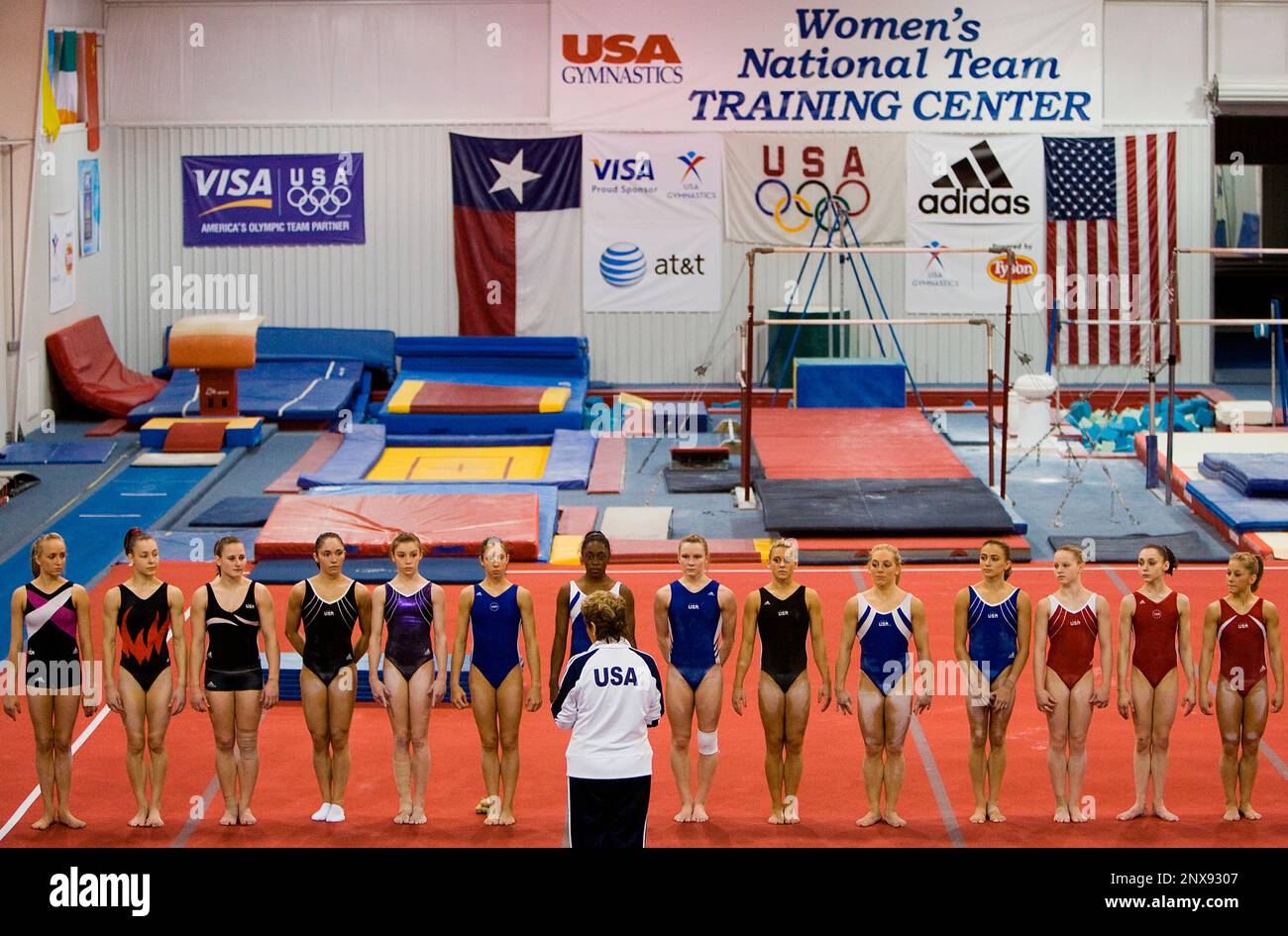 FILE In this May 2008 file photo, gymnasts including Nastia Liukin, far left, and Shawn