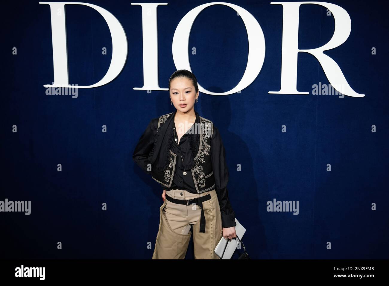 Nuria Ma poses before the Christian Dior Fall Winter 2023 2024 ready to wear collection presented Tuesday Feb. 28 2023 in Paris. AP Photo Lewis Joly Stock Photo Alamy