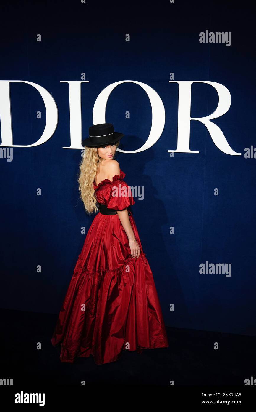 Rose Bertram poses before the Christian Dior Fall/Winter 2023-2024