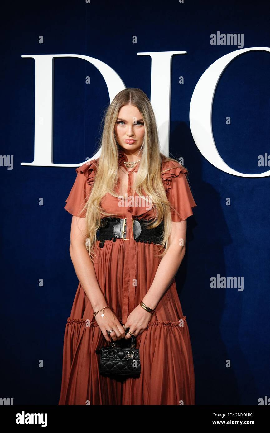 Romee Strijd poses before the Christian Dior Fall/Winter 20232024