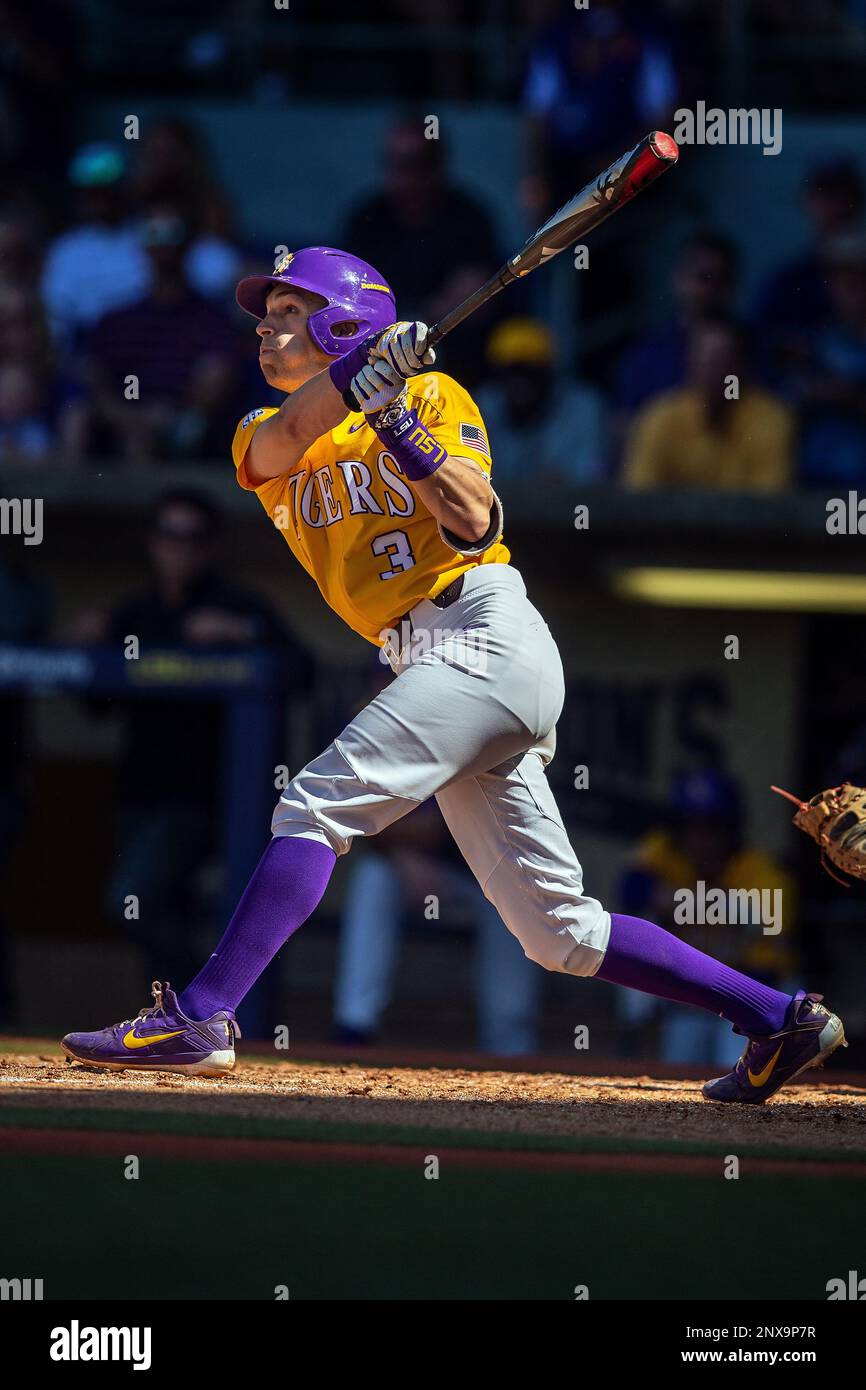 BATON ROUGE, LA MARCH 31 LSU Tigers infielder Hal Hughes (3) bats