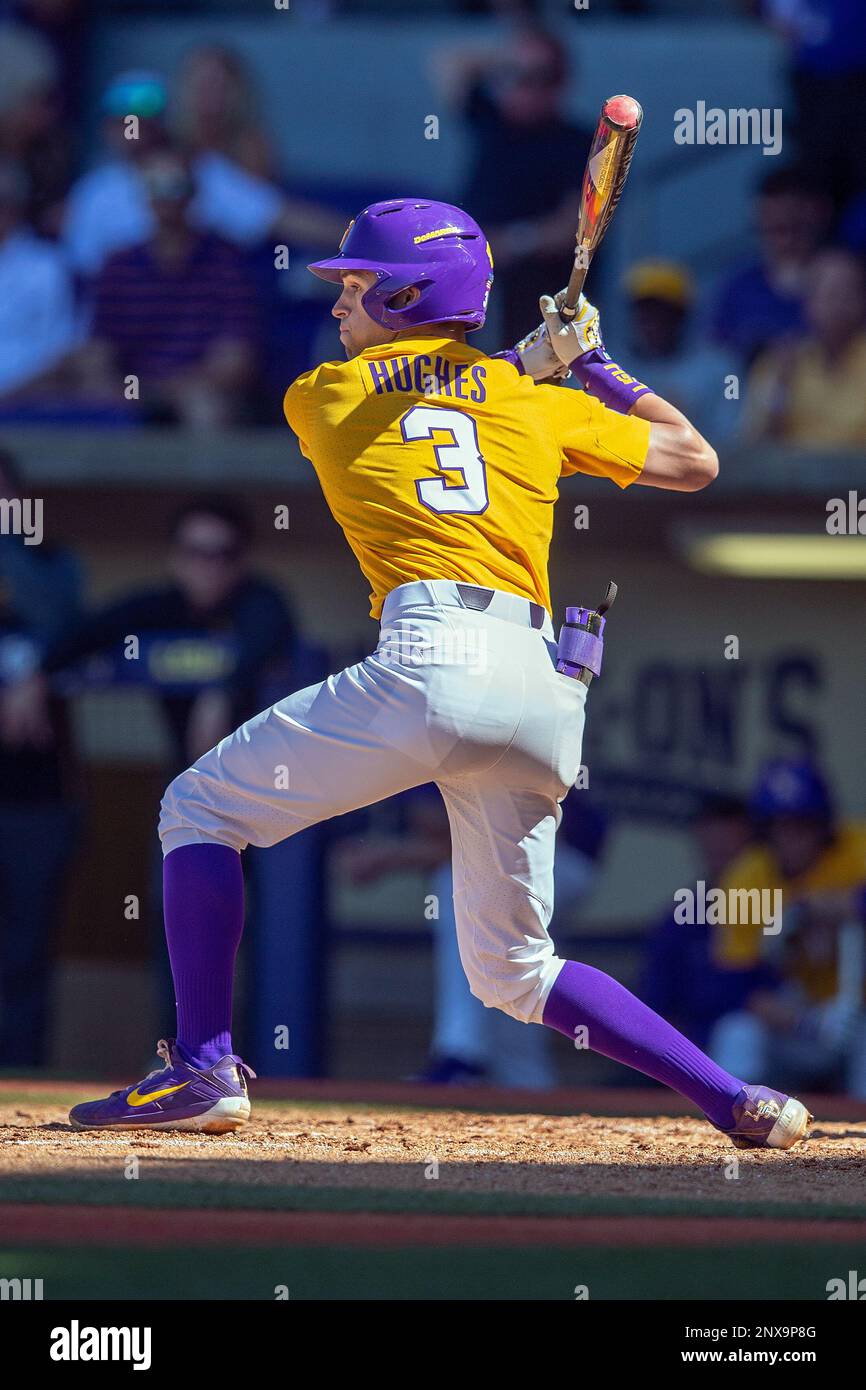 BATON ROUGE, LA MARCH 31 LSU Tigers infielder Hal Hughes (3) bats