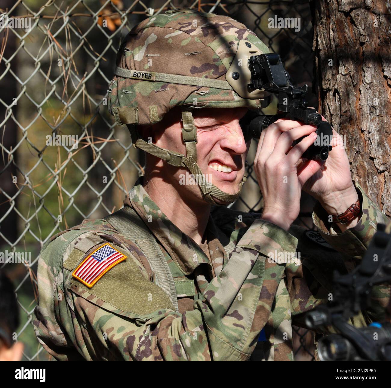 A soldier assigned to the 3rd Infantry Division learns to operate a PVS