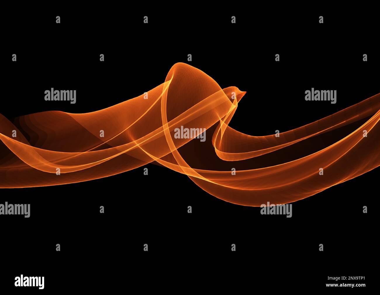 Abstract background with flowing orange waves design Stock Vector