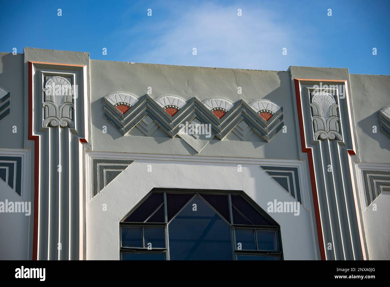 Art Deco architectural details on buildings at Napier, New Zealand