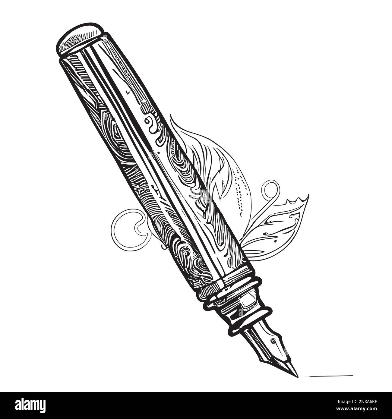 Vintage pen hand drawn sketch Vector illustration Stock Vector Image