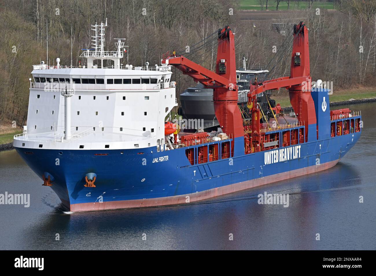 UHL FIGHTER passing the Kiel Canal Stock Photo
