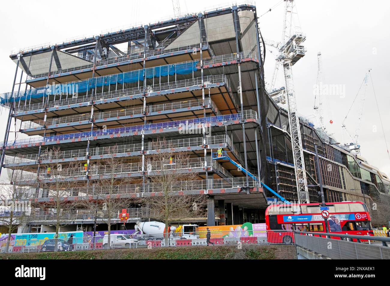 Google KX HQ offices office building site under construction in Kings Cross area in London N! England UK February 2023 Great Britain KATHY DEWITT Stock Photo