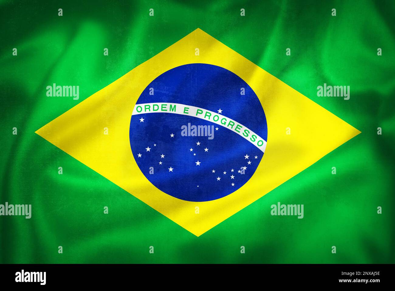 Grunge 3D illustration of Brazil flag, concept of Brazil Stock Photo