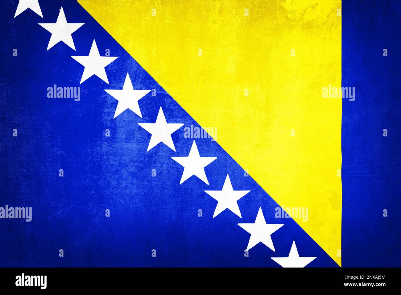 Grunge illustration of Bosnia and Herzegovina flag, concept of Bosnia and Herzegovina Stock Photo