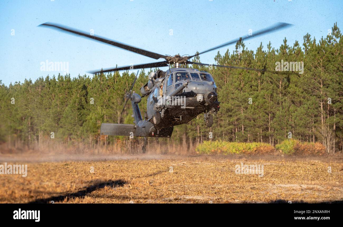 A 920th Rescue Wing HH60G Pave Hawk helicopter prepares to land at