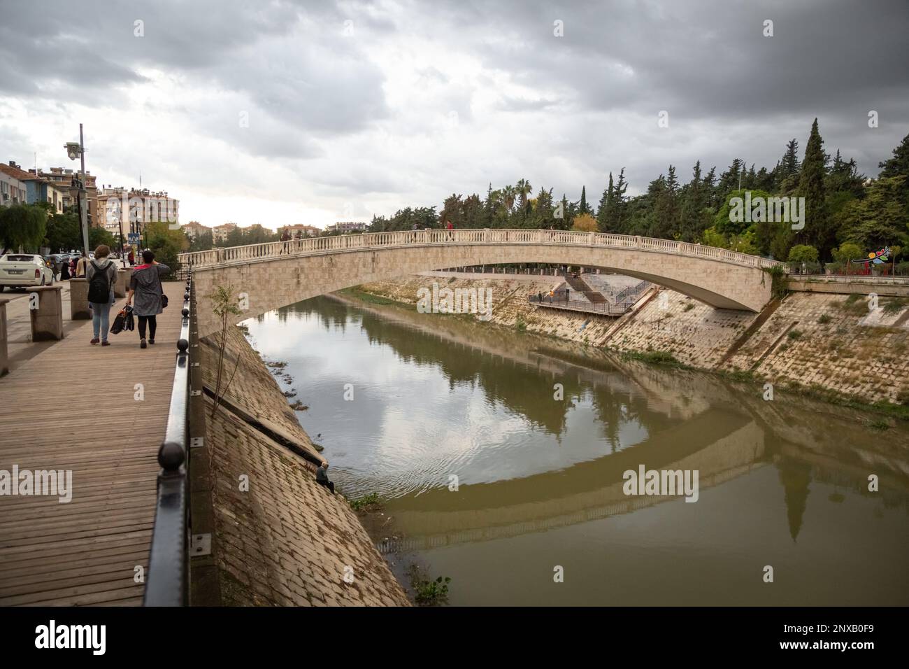 The Asi River view before the great earthquake in the ancient city of Antakya in Hatay City, Turkey. Stock Photo