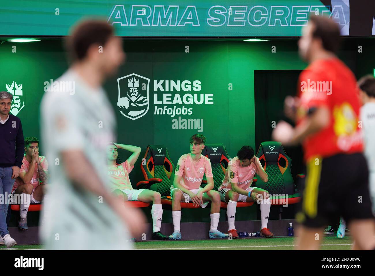BARCELONA FEB 26 Players sitting on the bench during the Kings
