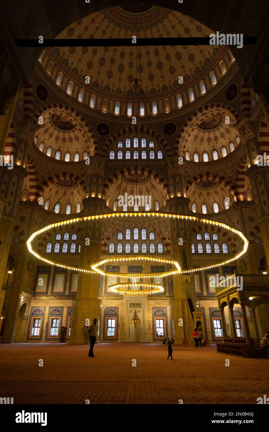 Mosque Adamar Interior view of Sabanci Central Mosque in Adana City, Turkey Stock ...