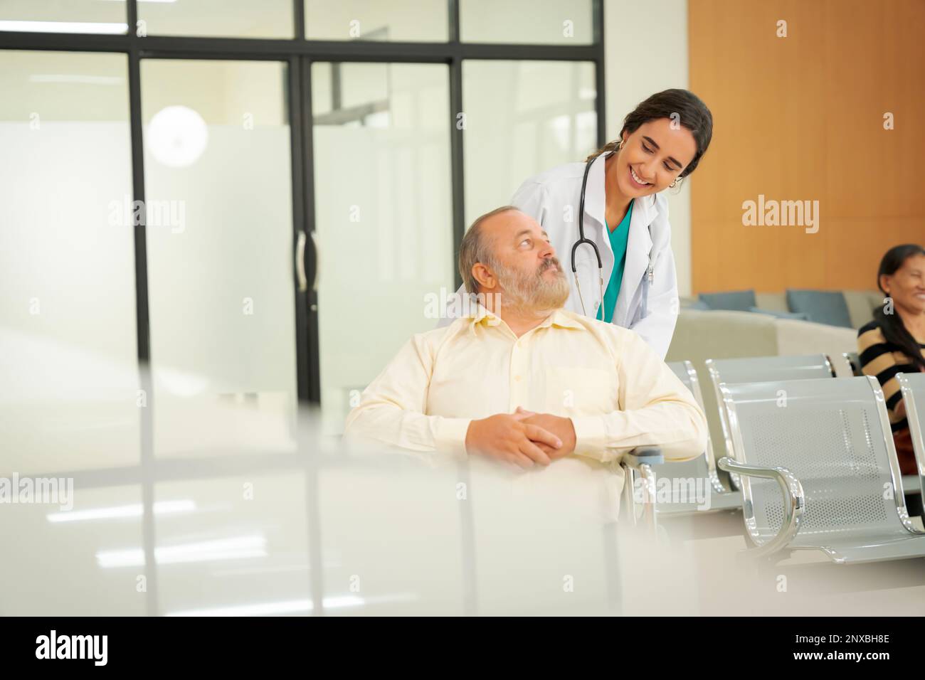 An elderly male patient with high body fat, obesity, sees a doctor at