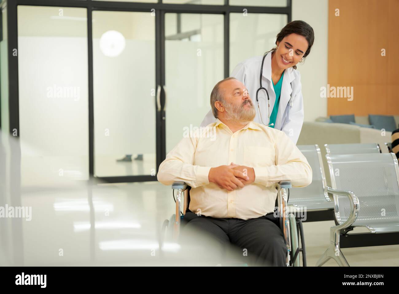 An elderly male patient with high body fat, obesity, sees a doctor at