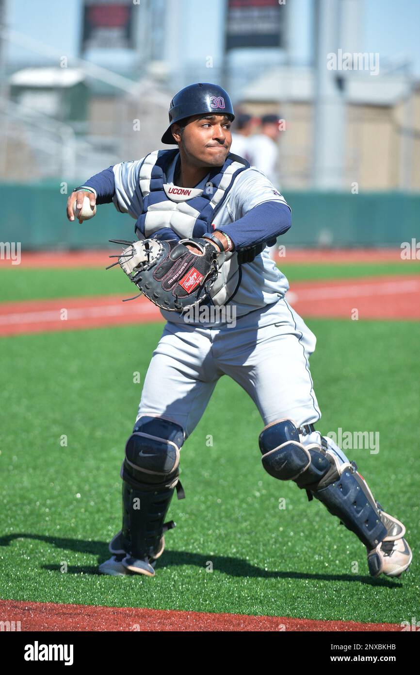 University of Connecticut Huskies catcher Thad Phillips (30) during ...