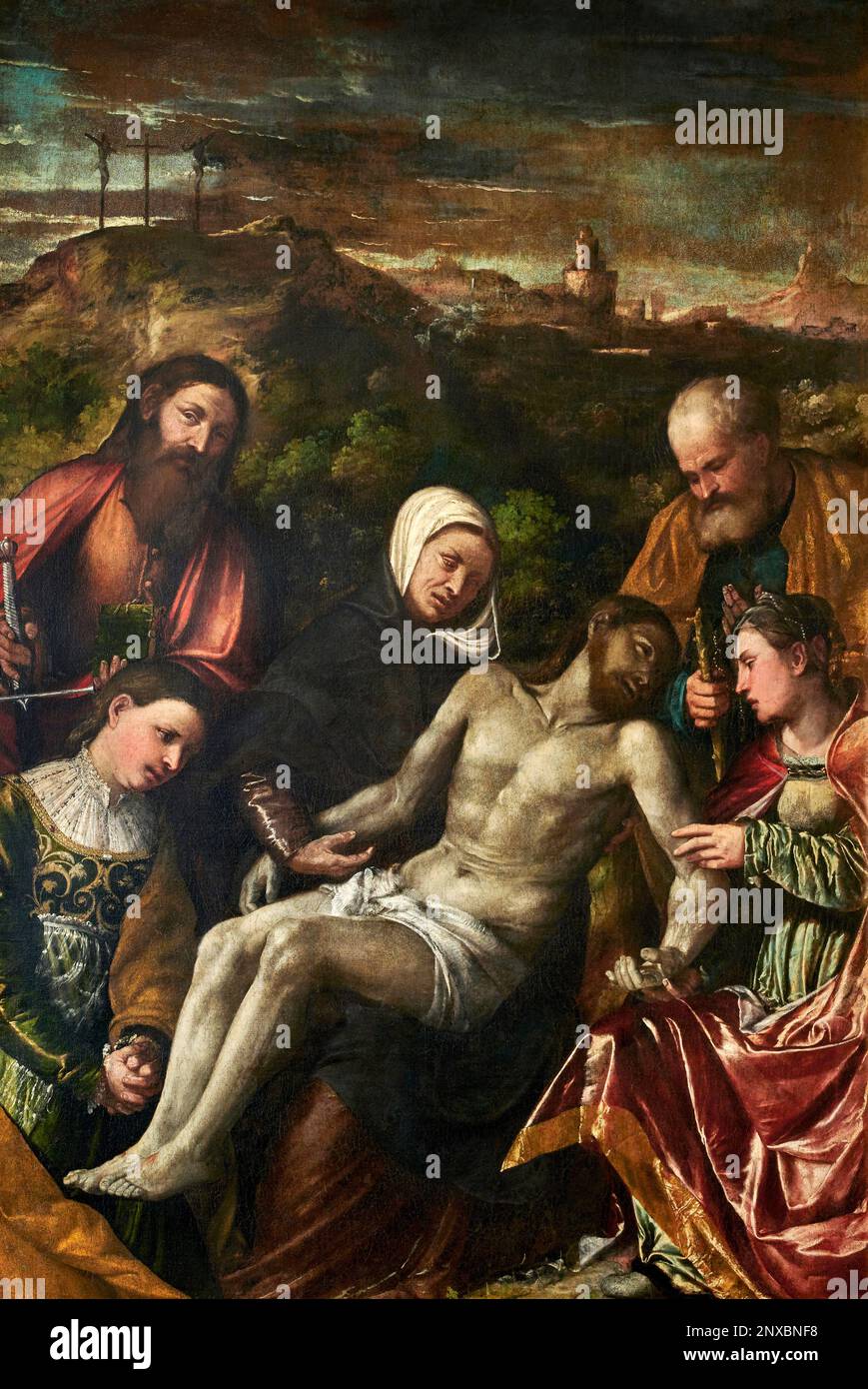 Compianto su cristo morto con S.Paolo,S.Maria Maddalena,S.Giuseppe e S ...