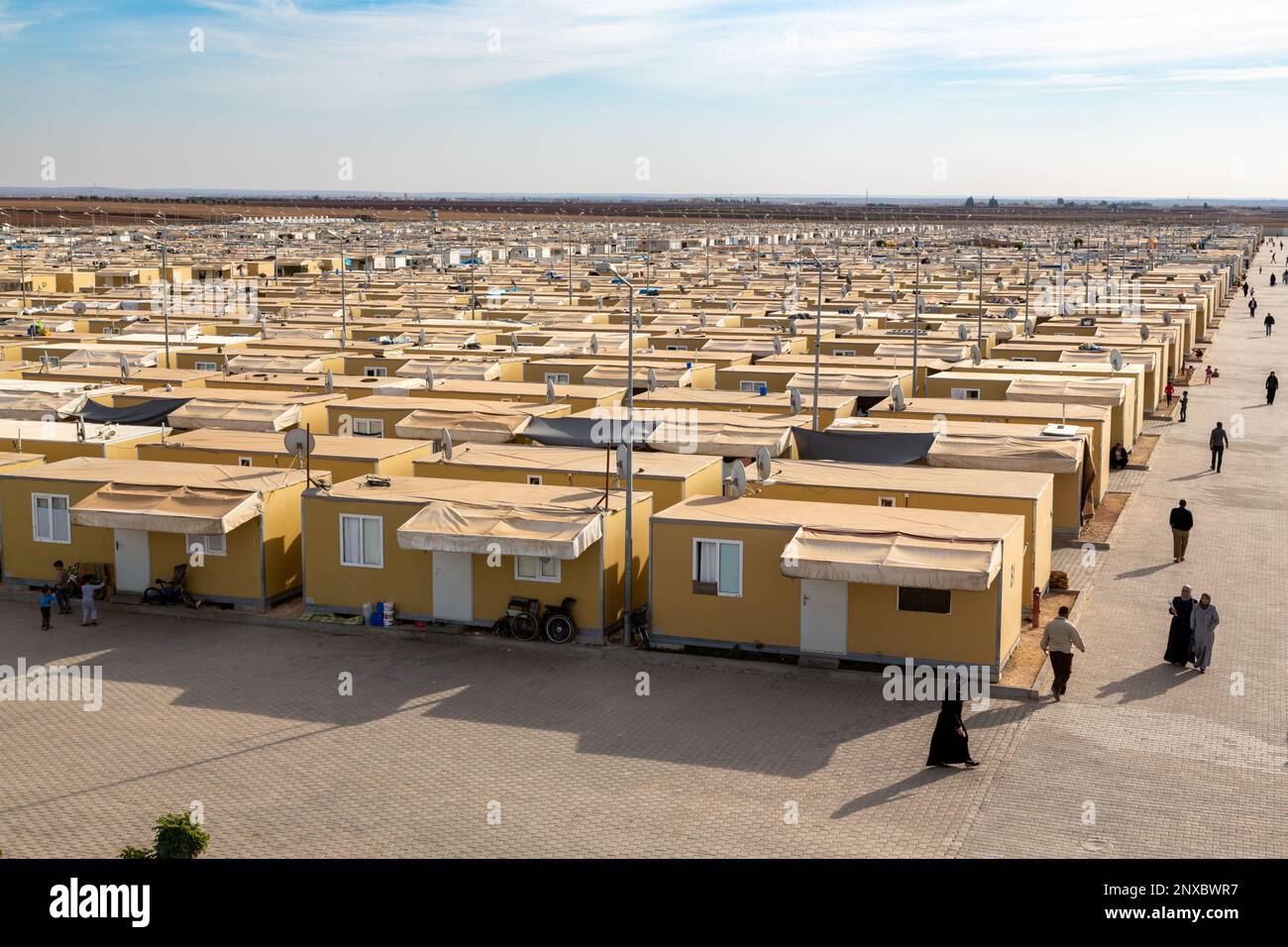 Elbeyli Temporary Accommodation Center in Kilis, Turkey, prepared for Syrian refugees fleeing the war. Elbeyli, Kilis, Turkey-November 18, 2015. Stock Photo