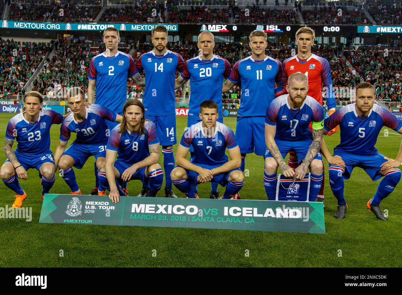 SANTA CLARA, CA - MARCH 23: Iceland team picture before the international  match between Mexico and Iceland on Friday, March 23, 2018 at Levi's Stadium  in Santa Clara, CA. Final Score: Mexico-3,
