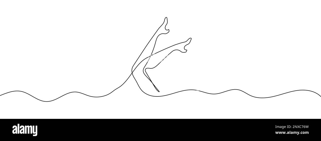 Continuous linear drawing of female legs. Single line drawing of female legs. Vector illustration. Line art of female legs Stock Vector