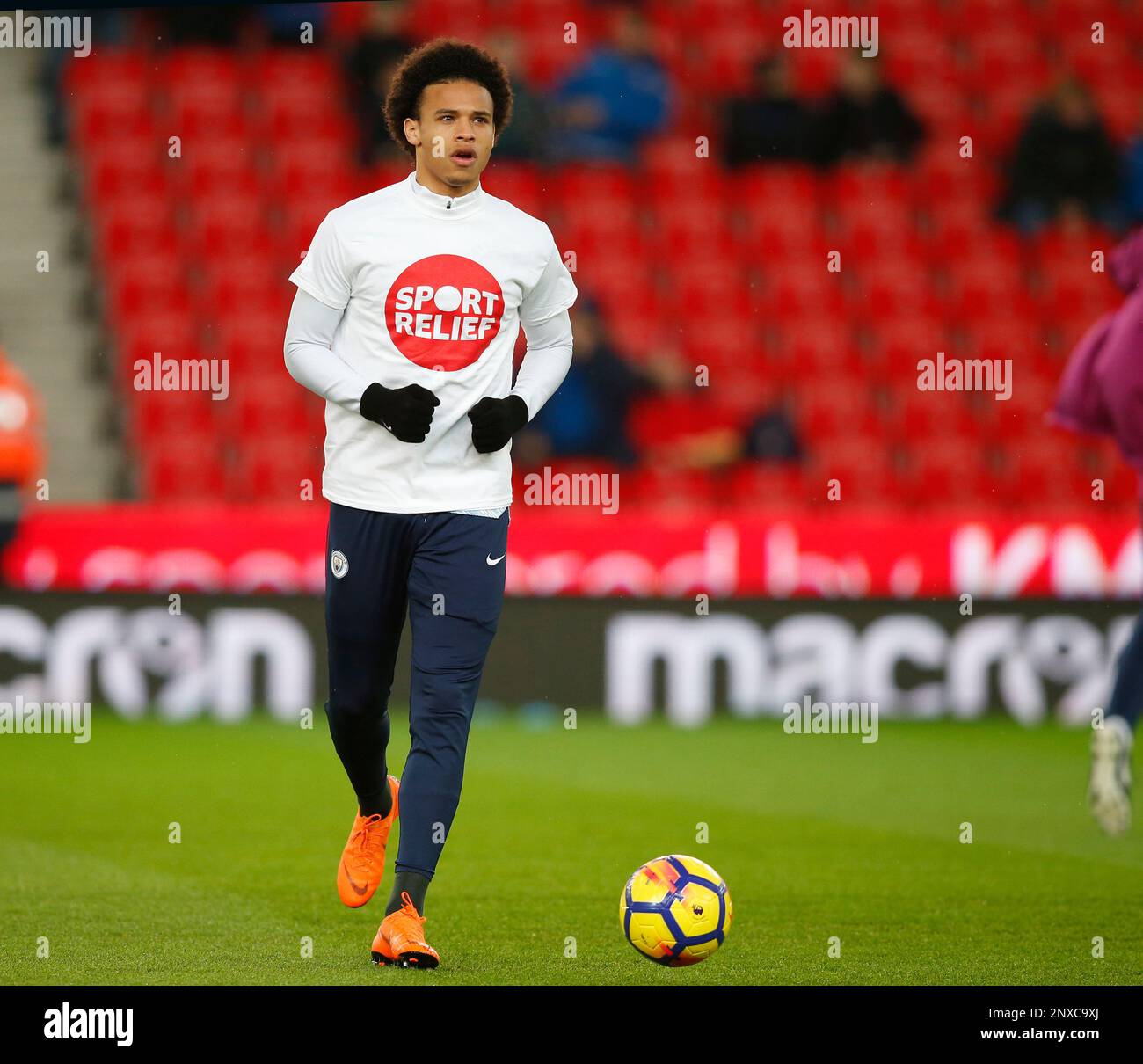 March 12 2018 Stoke United Kingdom Leroy Sane of Manchester