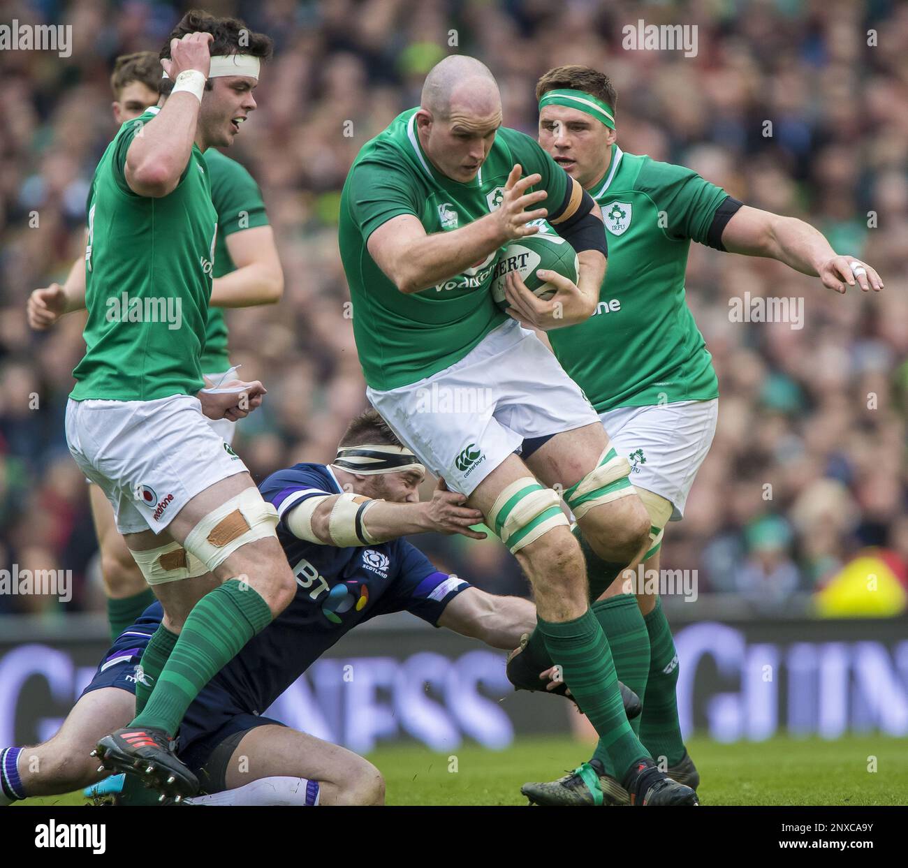 Devin Toner of Ireland during the Six Nations Championship match at the  Aviva Stadium, Dublin. Picture date 10th March 2018. Picture credit should  read: Craig Watson/Sportimage via PA Images Stock Photo -