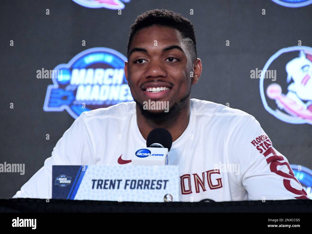Florida State Seminoles guard Trent Forrest (3) during a press