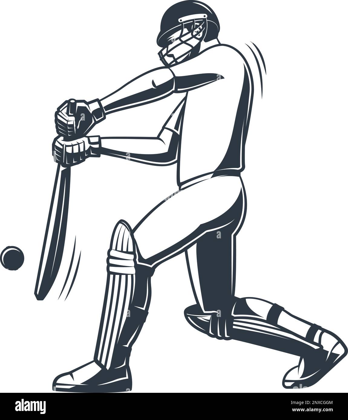 Cricket player in action Stock Vector
