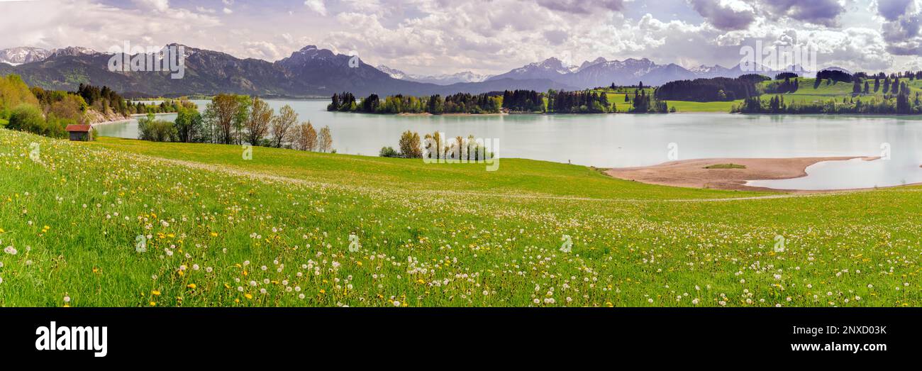 Panorama Landschaft im Allgäu, Bayern Stock Photo