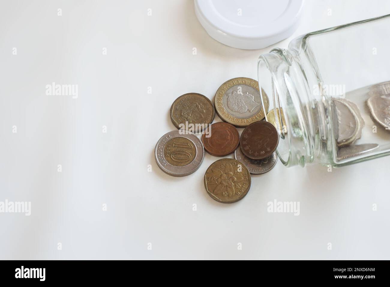 coin money collection, coins saving Stock Photo