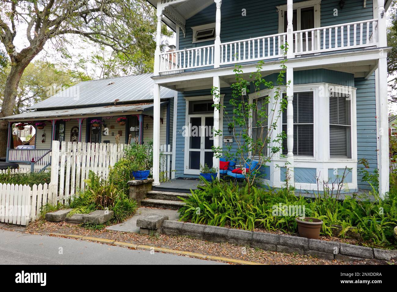 Houses in historic downtown St. Augustine, Florida, USA Stock Photo Alamy