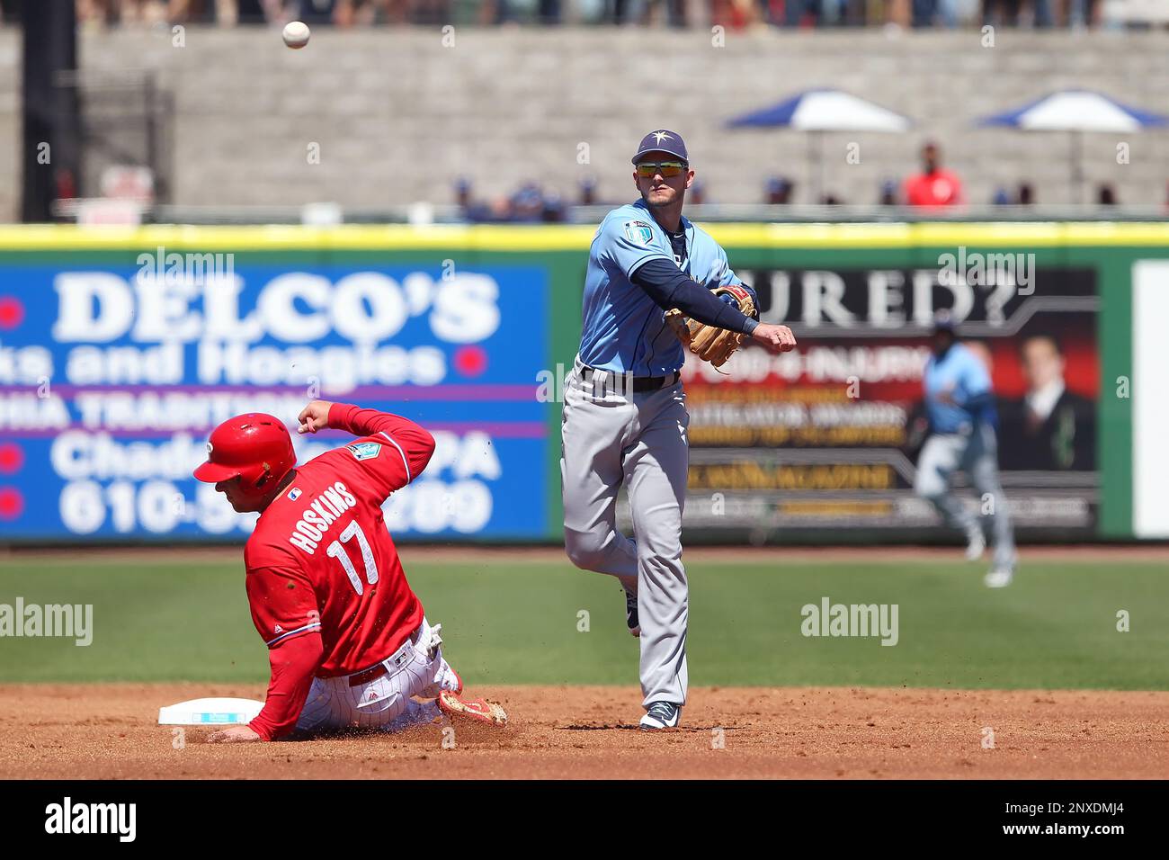 CLEARWATER, FL - MARCH 07: Rhys Hoskins (17) of the Phillies