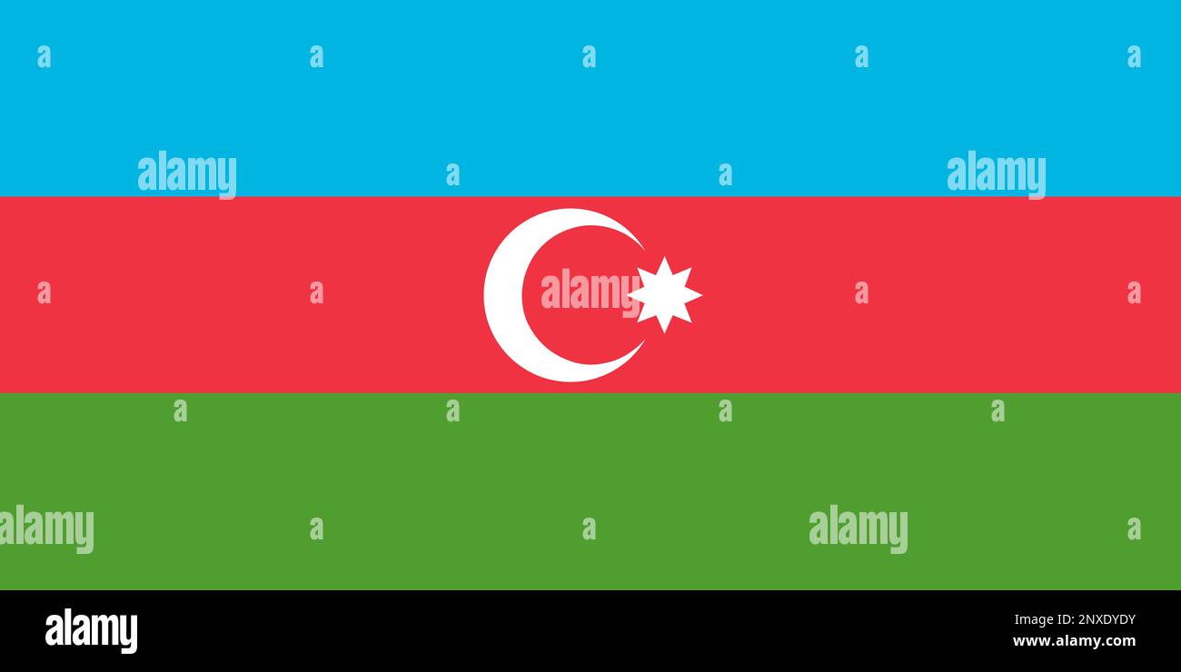 National flag of the Republic of Azerbaijan Stock Photo