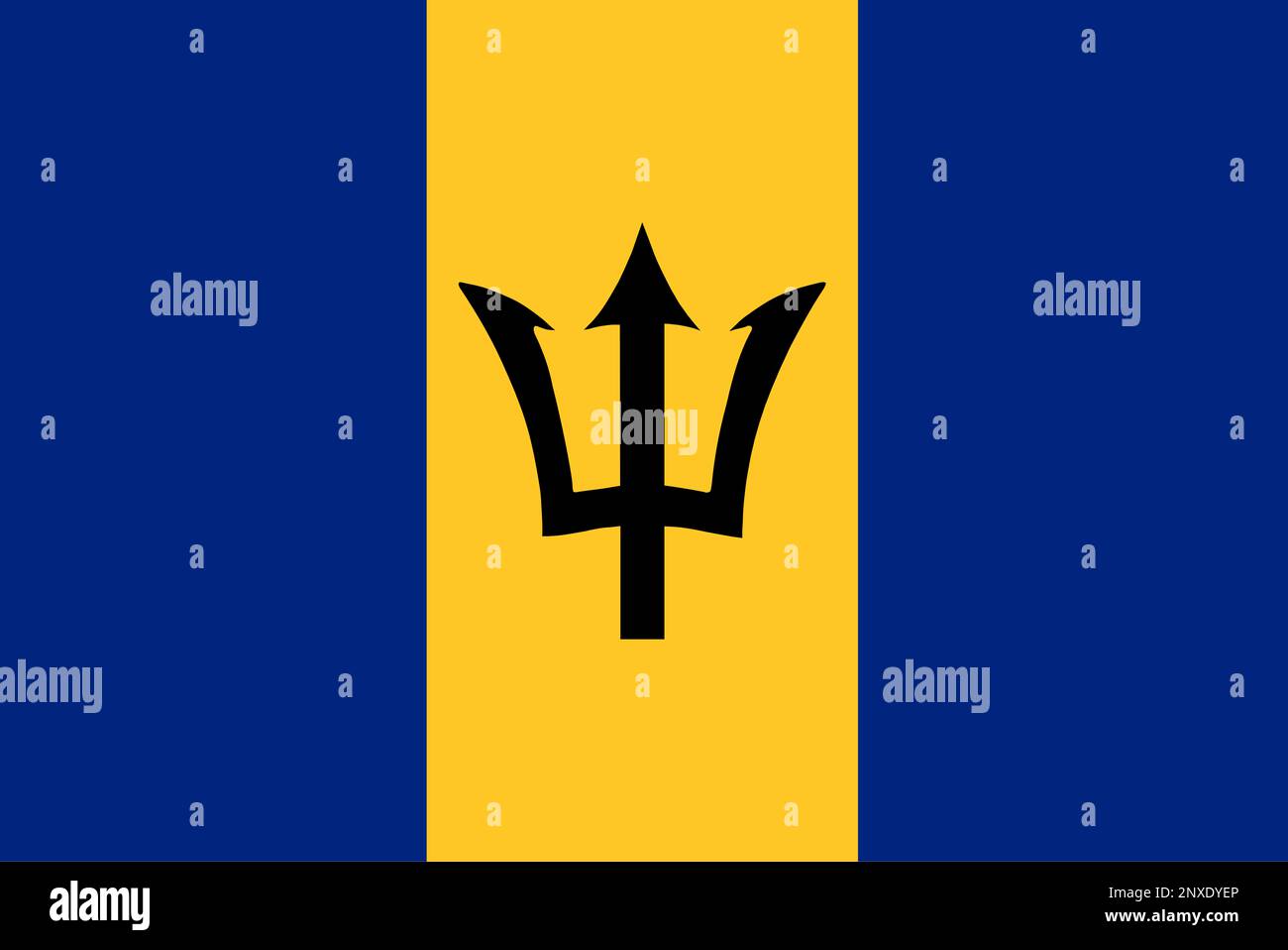National flag of Barbados Stock Photo