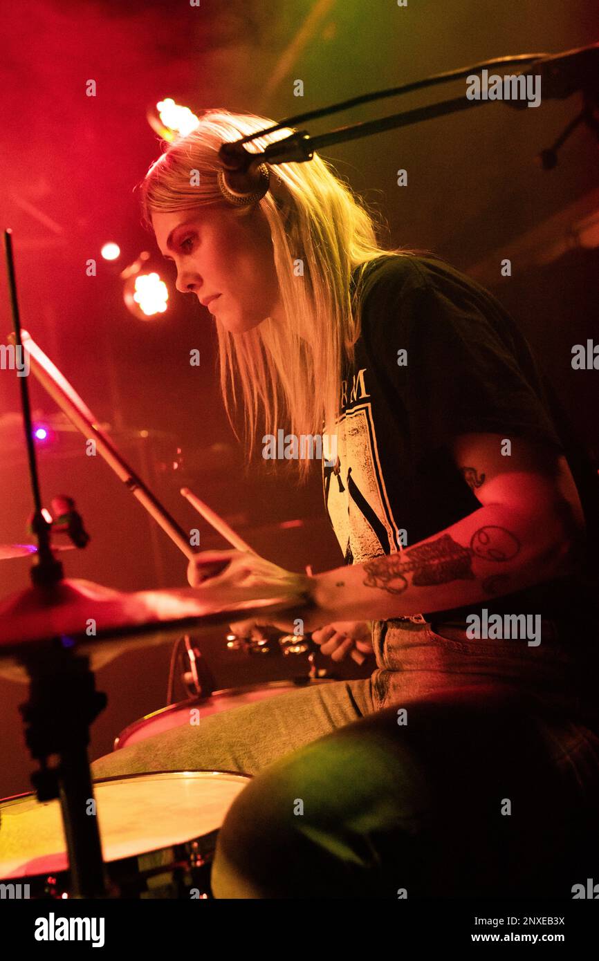 Milan Italy. 28 February 2023. The Canadian band GHOST WOMAN performs live on stage at Circolo Magnolia opening the show of Preoccupations. Stock Photo