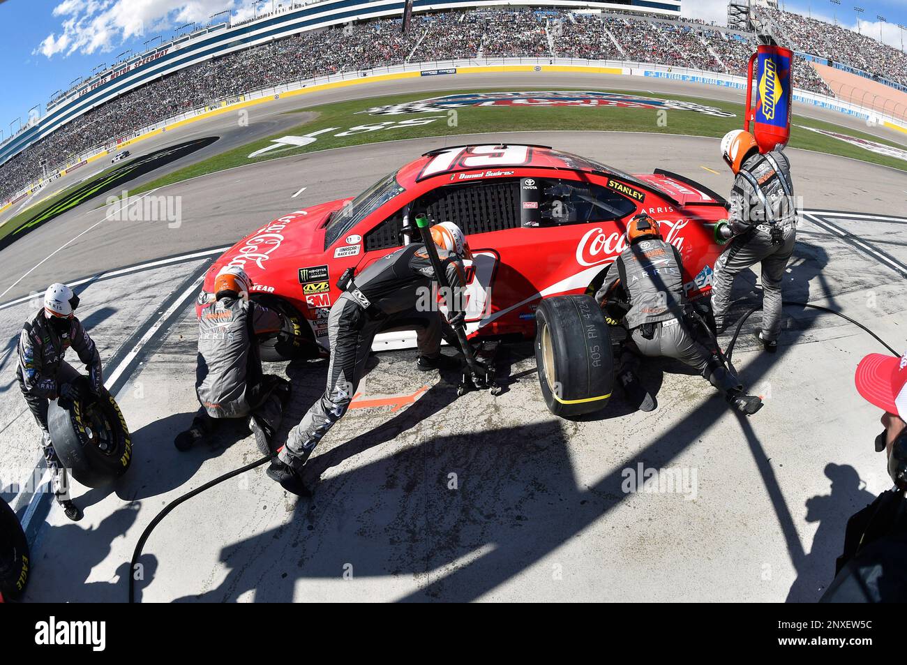 Daniel Suarez (19) during the NASCAR Monster Energy Cup Series Pennzoil 400 auto race at Las